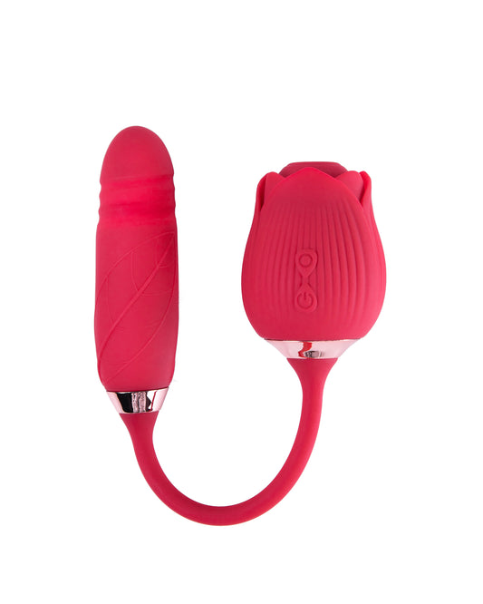 Rose Sucking Vibrator with Dildo