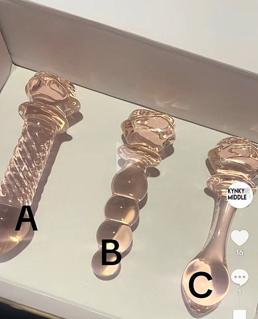 Rose Glass Butt Plug